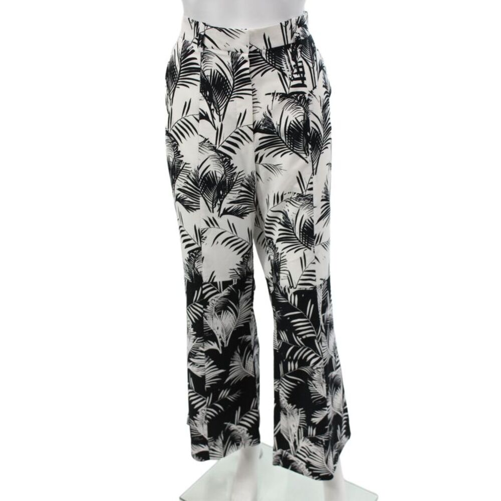 Sonia Rykiel Women Dress Pants Black Graphic Print Hook & Eye Size 44